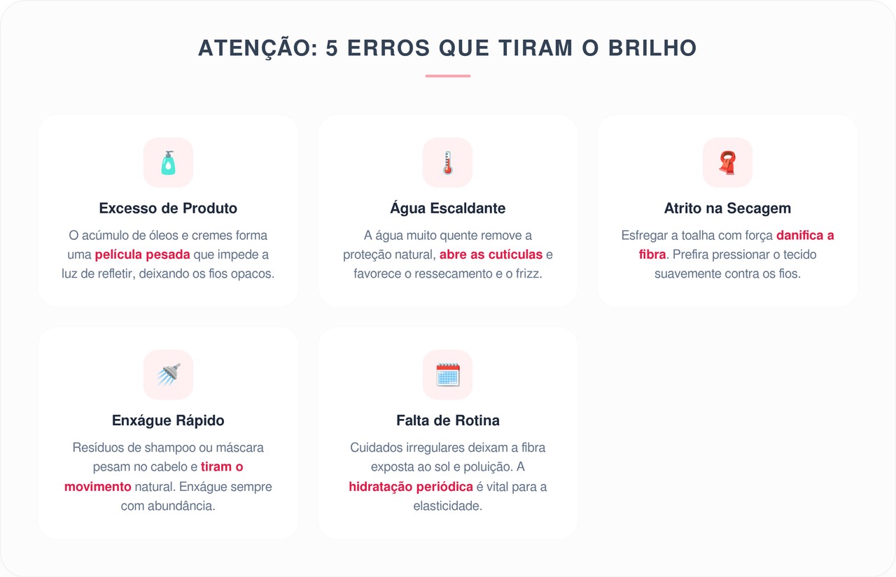 Cabelo opaco e sem vida? 5 erros que tiram o brilho dos fios sem você perceber