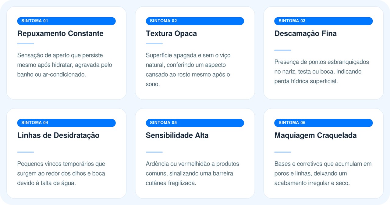 6 sinais de que sua pele está desidratada mesmo usando hidratante e mude sua rotina