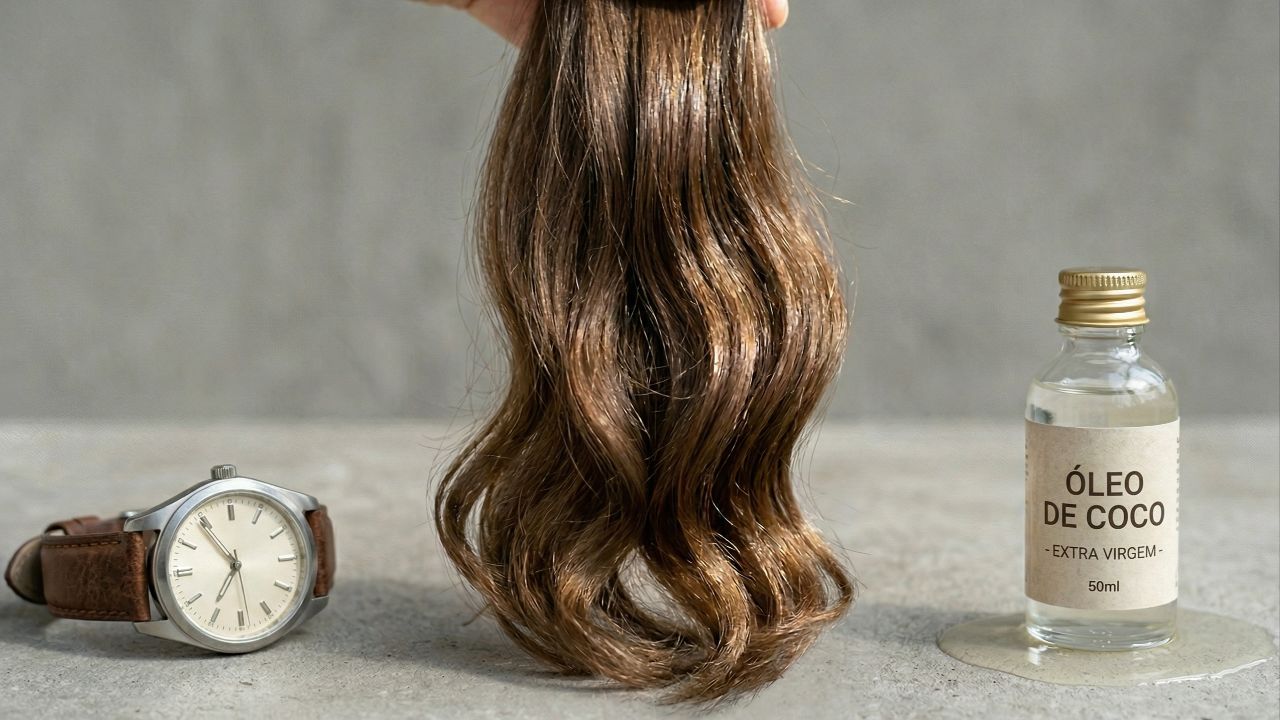 O tempo de ação do óleo de coco deve ser ajustado ao tipo de cabelo.