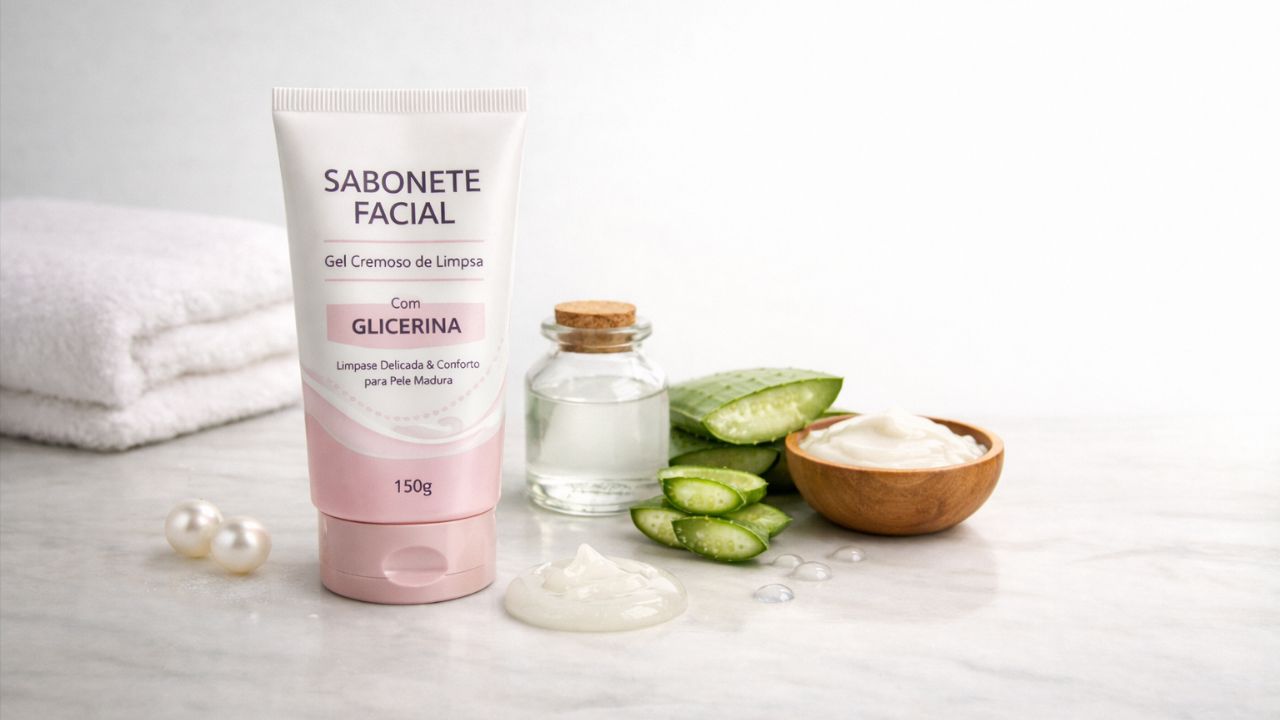 Sabonetes suaves e hidratantes são essenciais para a saúde da pele madura.