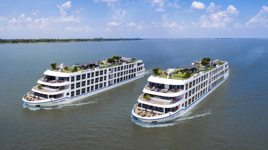 Os navios Scenic Spirit I e Scenic Spirit II farão roteiros pelo rio Mekong, que atravessa o Vietnã e o Camboja