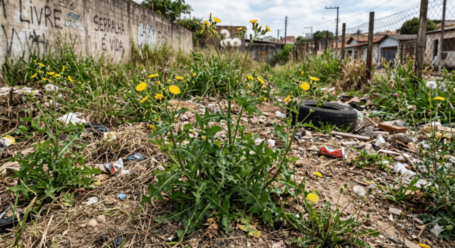 A serralha é uma PANC (Planta Alimentícia Não Convencional) de crescimento espontâneo e rápido