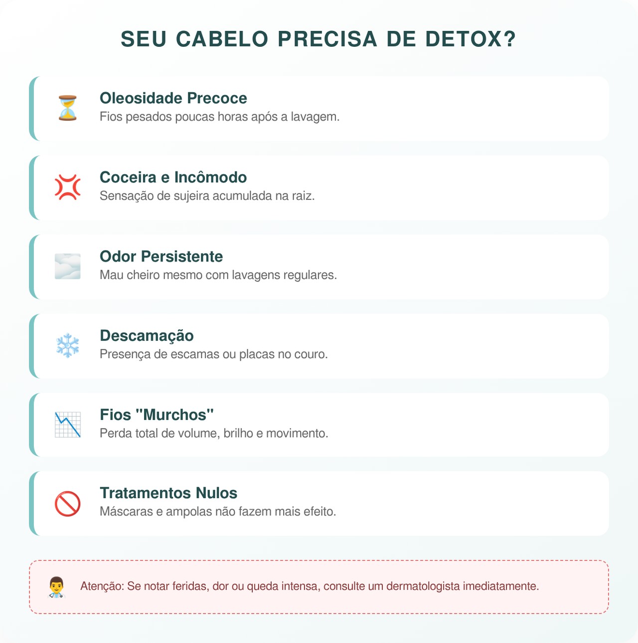 7 sinais de que seu couro cabeludo precisa de limpeza profunda