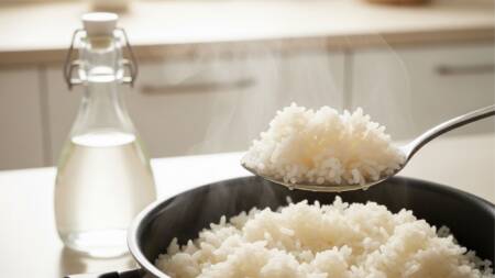 O vinagre pode ajudar a deixar o arroz branco mais soltinho