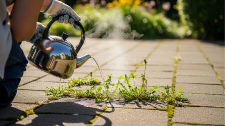 Ervas daninhas surgem facilmente nas frestas entre pedras e pavimentos