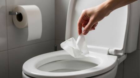 O papel higiênico pode se acumular nas tubulações