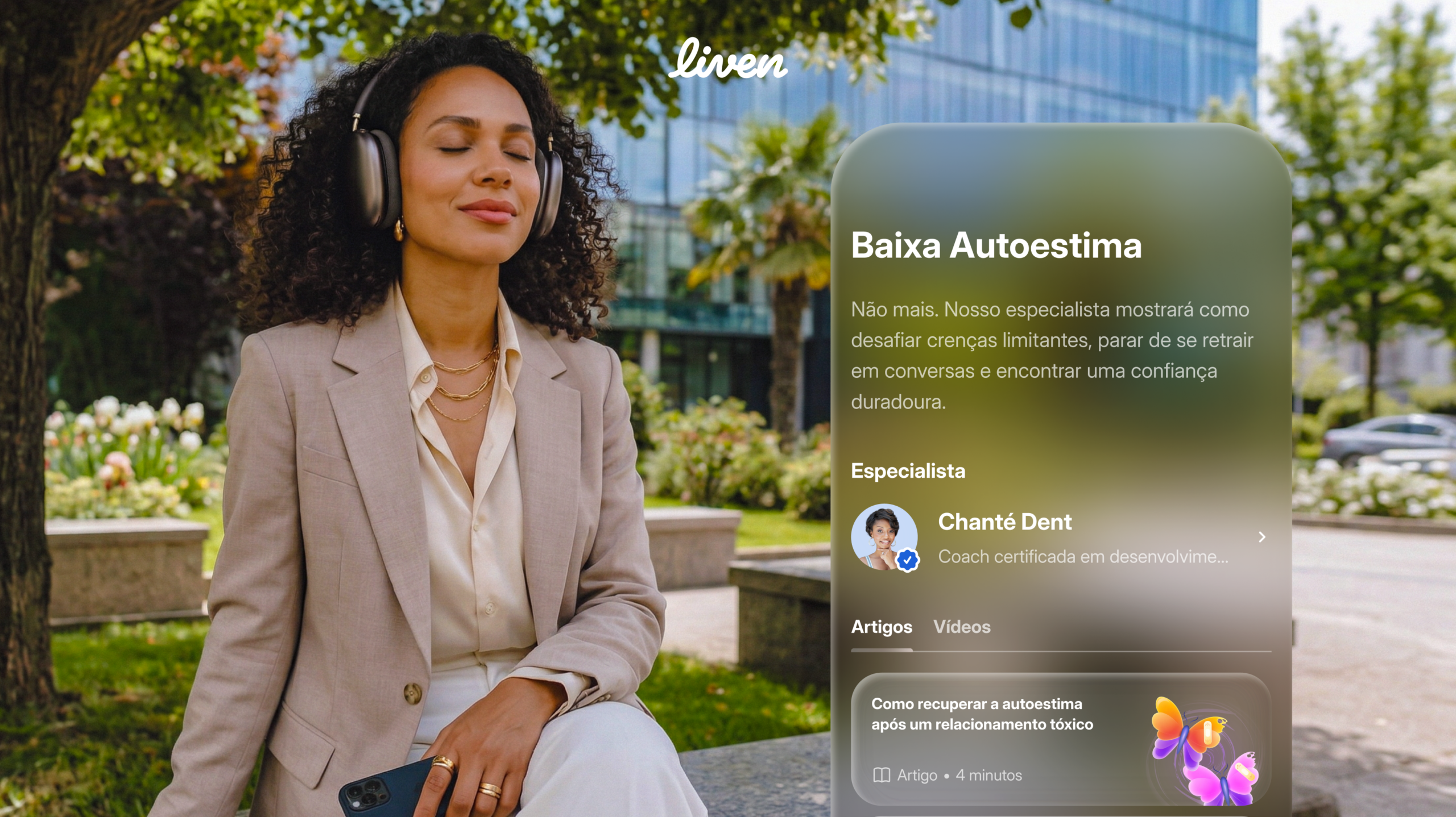 O The Liven App também disponibiliza uma série de artigos de leitura rápida com dicas de livros, filmes, podcasts, de como construir conexões e outros temas relacionados à saúde mental. Sem contar que ele é bem intuitivo e de fácil navegação