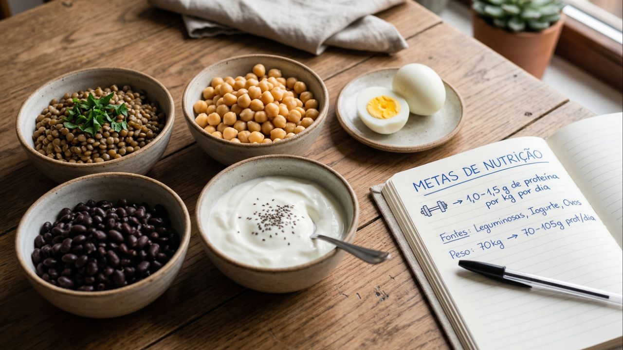 Aumente a ingestão de proteínas e suplementos para recuperar a massa muscular em idosos.