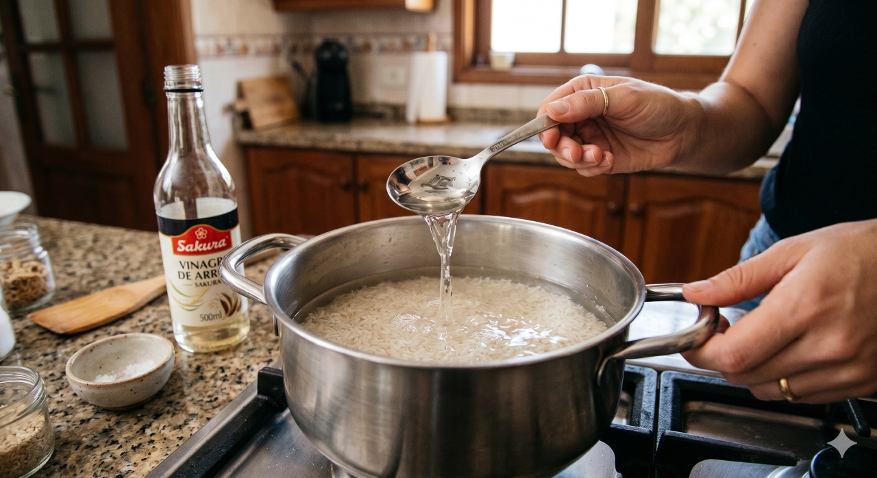 O vinagre deve ser adicionado no início do cozimento para garantir o efeito nos grãos.