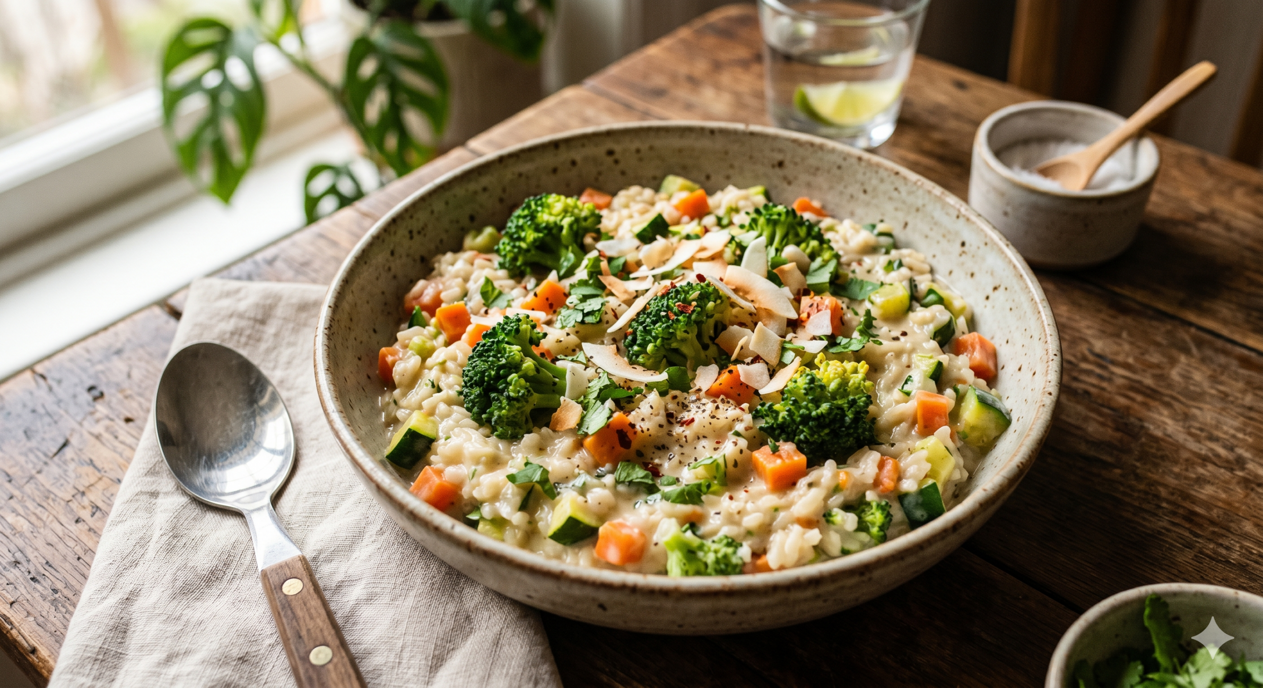 Esse arroz cremoso de coco vai transformar seus legumes no prato mais saboroso da semana