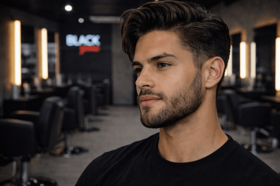 A barba com pouco volume valoriza a leveza do visual e traz um ar mais jovem (Imagem: Reprodução digital | Black Zone Barbearia)
