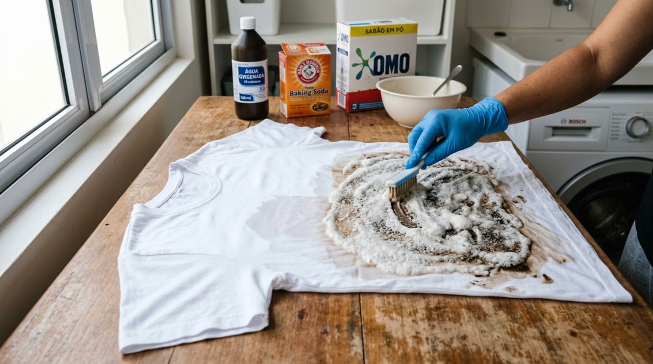 O bicarbonato de sódio é levemente alcalino e um pouco abrasivo, ajudando a desgrudar sujeira leve e a neutralizar odores, como cheiro de suor.