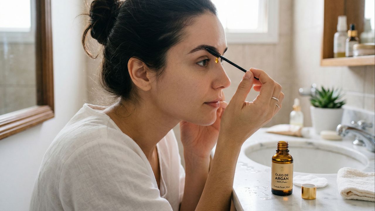 O uso diário do óleo de argan traz melhorias graduais às sobrancelhas, com resultados visíveis em até 12 semanas.