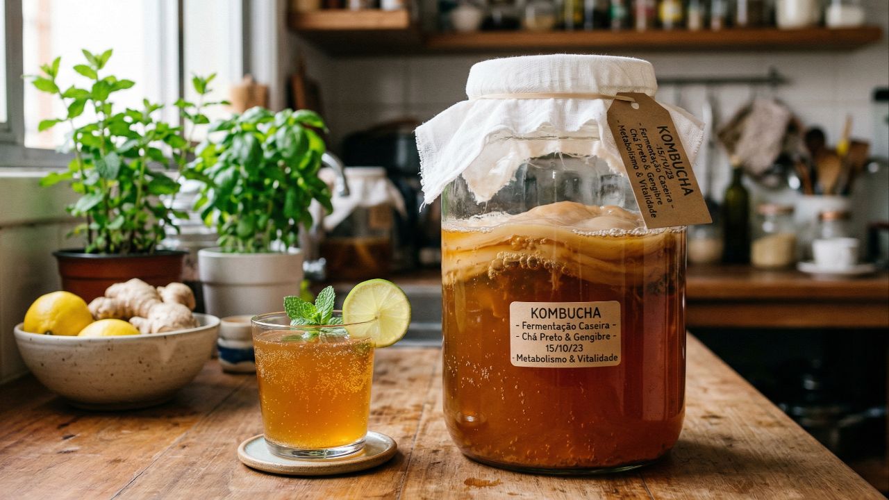 A kombucha otimiza o metabolismo e reduz inflamações.