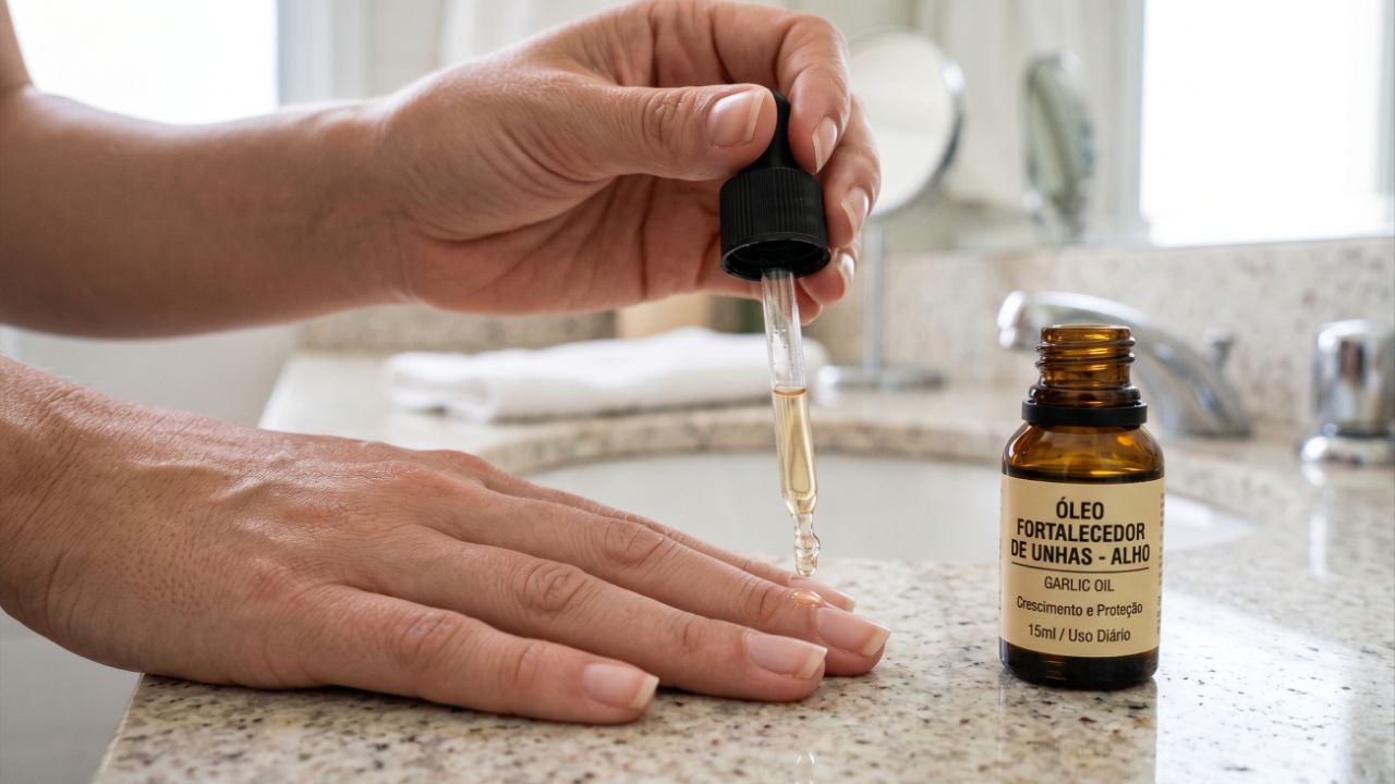 Óleo de alho fortalece as unhas, e estratégias simples ajudam a neutralizar o odor residual.