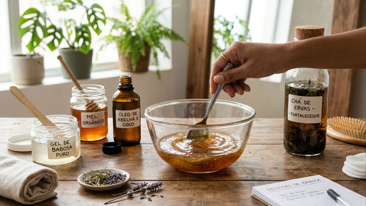 Receitas de babosa com ingredientes naturais fortalecem, nutrem e hidratam profundamente os fios.
