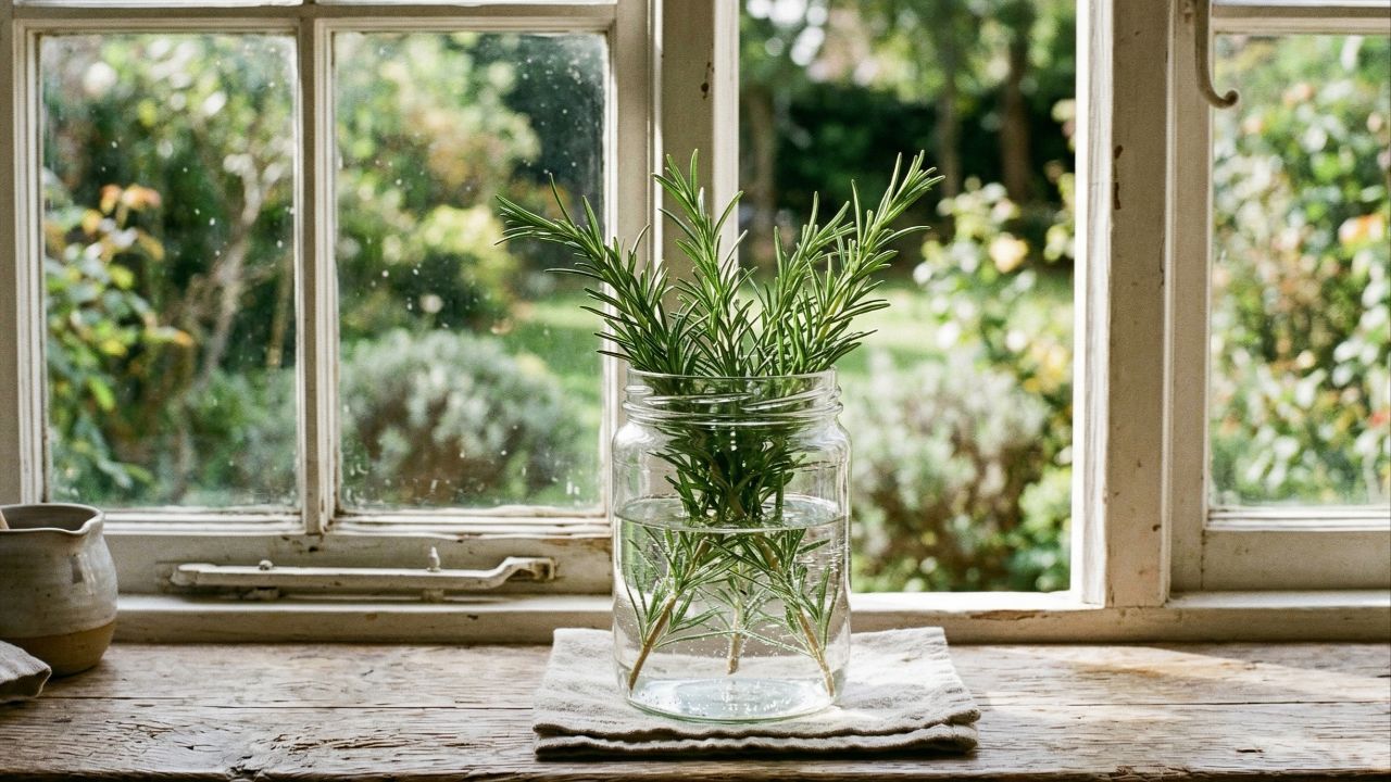 O cultivo de alecrim na janela exige luz e podas para uso versátil.