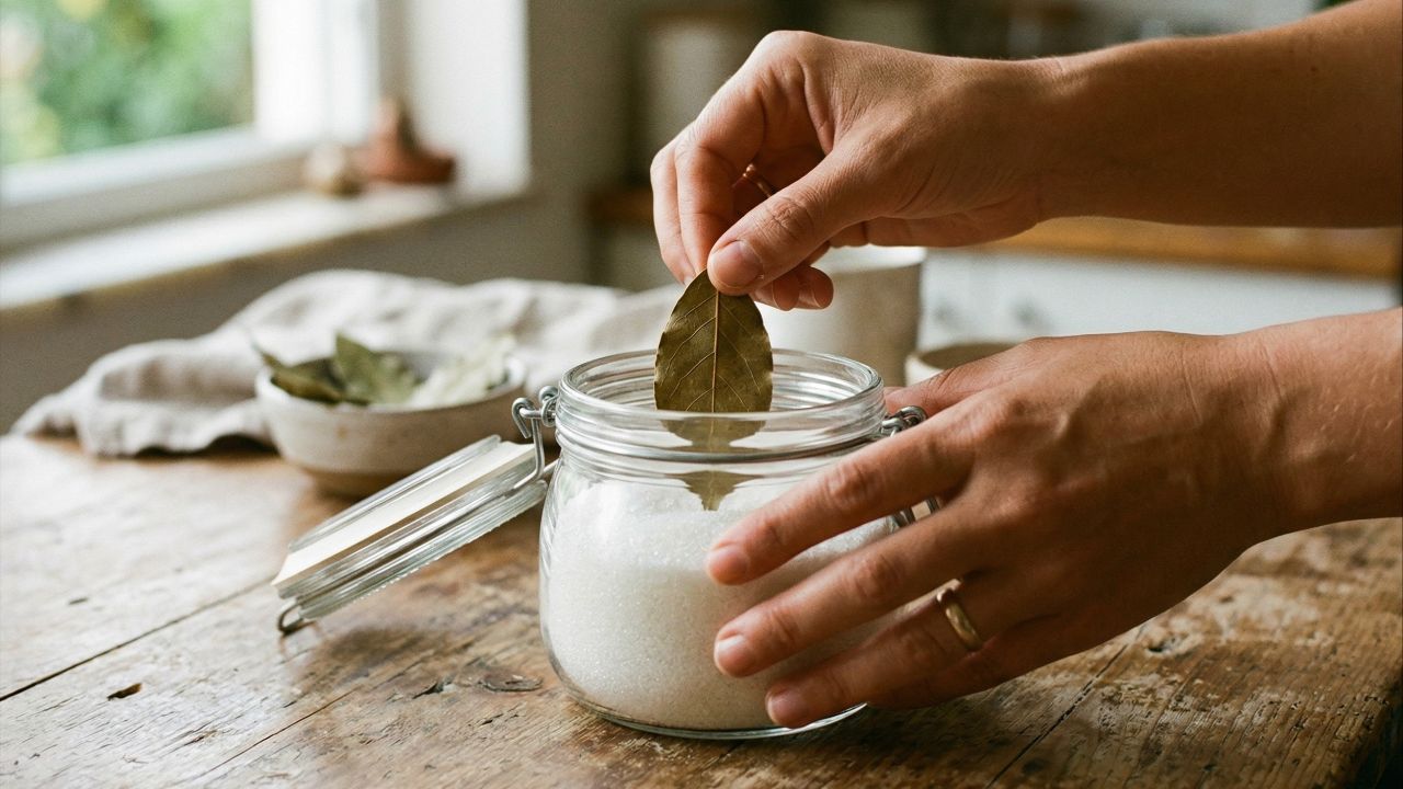 Guarde louro e açúcar num pote mentalizando prosperidade.