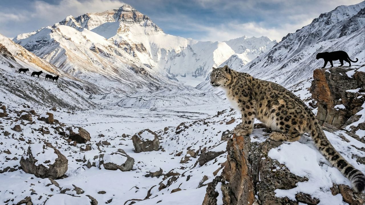A partilha de habitat e a ação humana moldam o convívio entre grandes carnívoros no Himalaia.