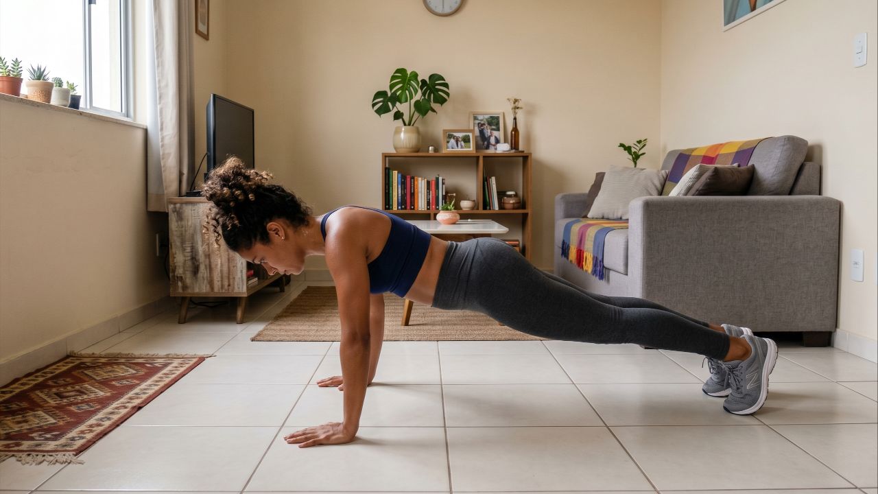 Treinar com o peso do corpo economiza recursos e garante uma rotina de exercícios acessível e sustentável.