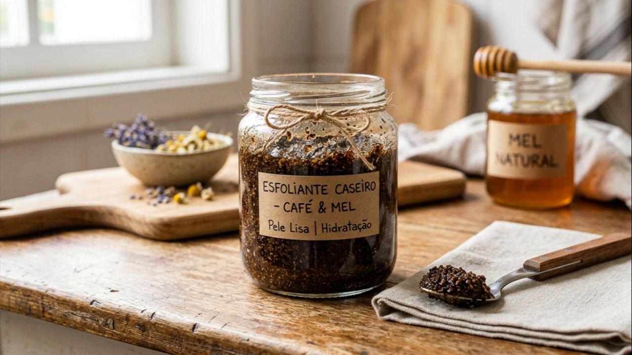 A esfoliação suave com ingredientes caseiros renova a pele.