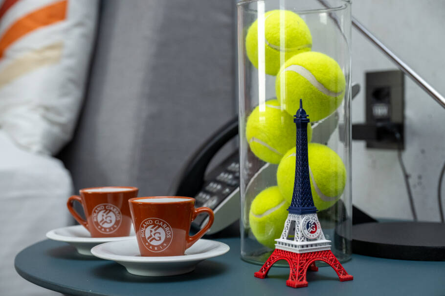 Detalhe da decoração da suíte do Pullman São Paulo Ibirapuera