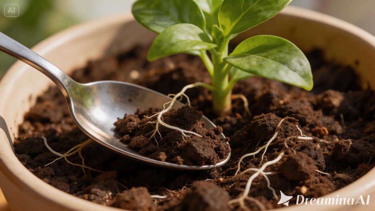 Sabia que uma colher de sopa é a melhor ferramenta pra suas suculentas? Descubra o “pulo do gato” pra afofar a terra sem quebrar as raízes.
