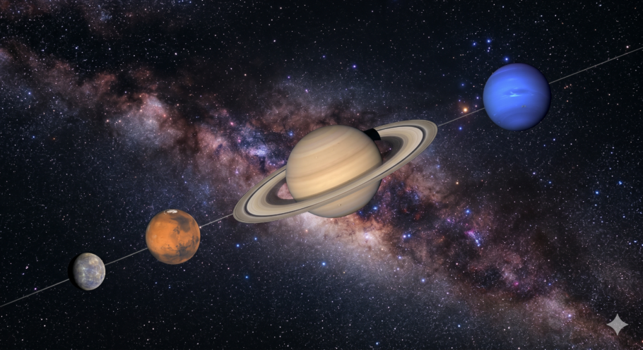 Um alinhamento planetário raro ocorrerá em 18 de abril de 2026