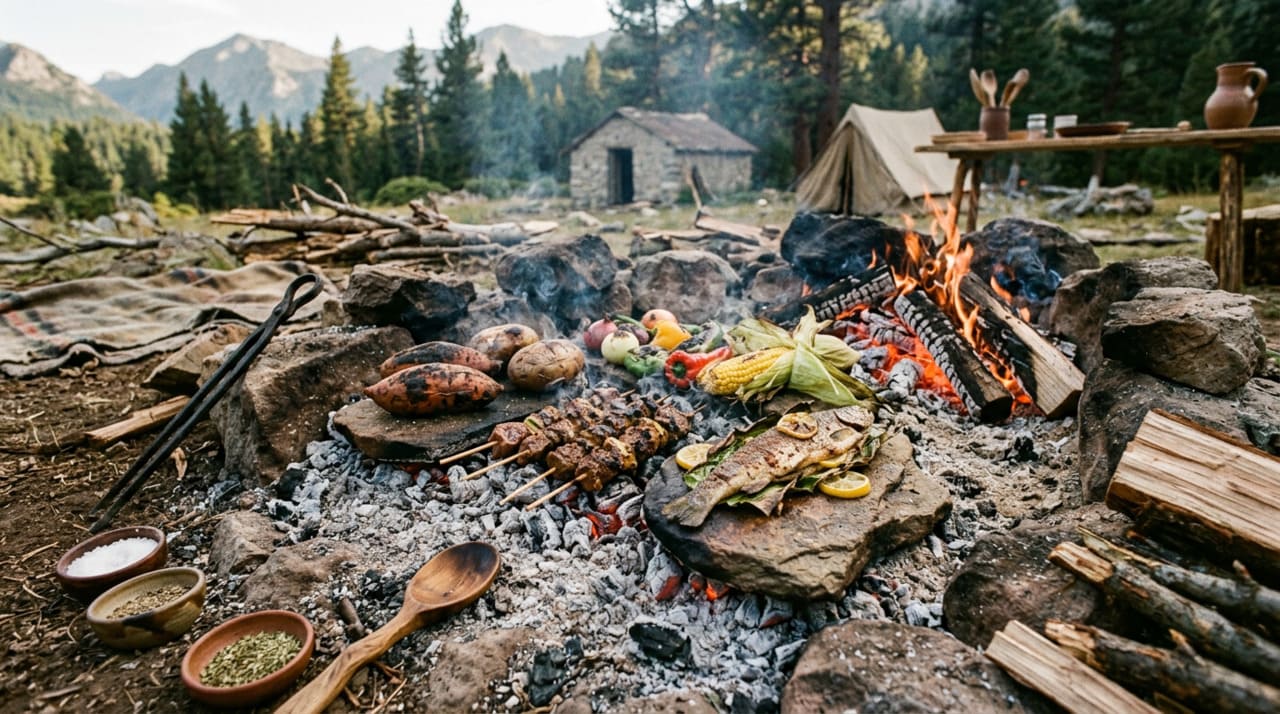 A cozinha primitiva é um movimento gastronômico que propõe o resgate de métodos de preparo usados na pré-história