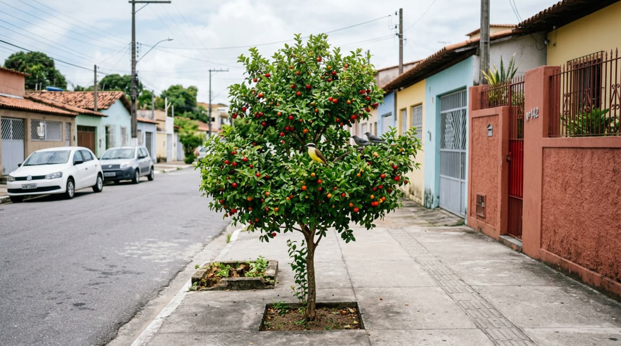 O retorno de plantar uma árvore frutífera de pequeno porte na frente de casa vai muito além da colheita.