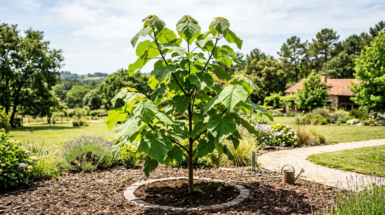 A Paulownia gasta sua energia de forma eficiente, usando folhas largas para converter sol em crescimento rápido