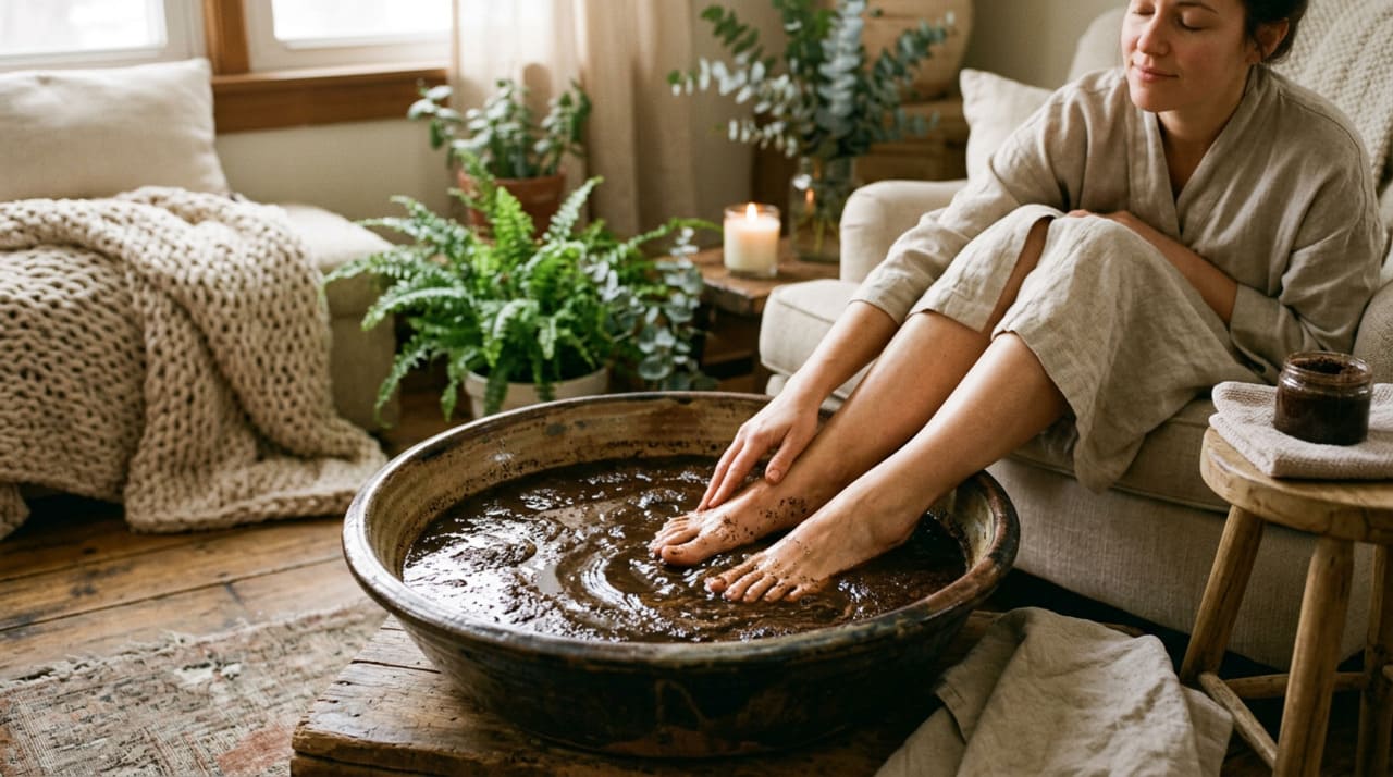 O banho de pés com café e água morna é um método caseiro utilizado para suavizar a pele