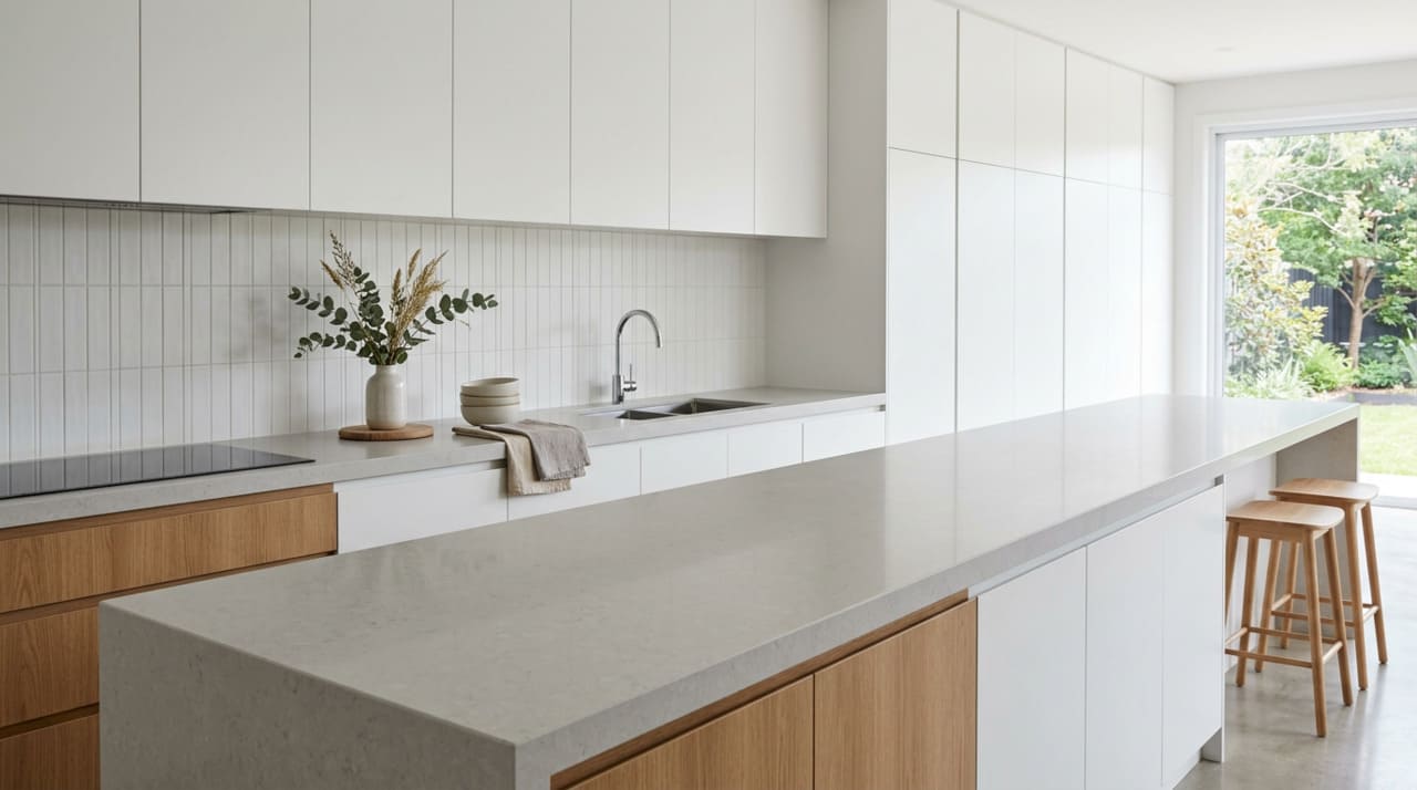 A proposta da cozinha moderna é ter funcionalidade com leveza visual eletrodomésticos perto, mas não necessariamente expostos.