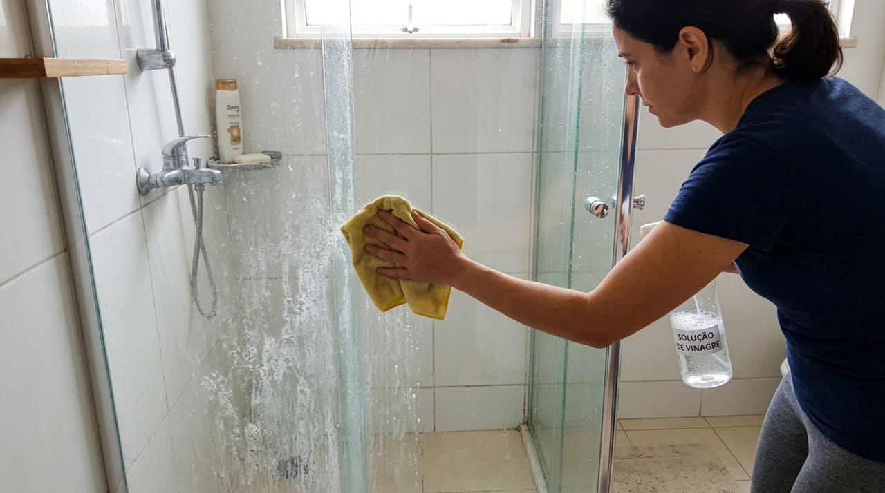 Método rápido, sem cloro ou esfregão, que elimina o mofo do box e deixa o vidro transparente como no primeiro dia