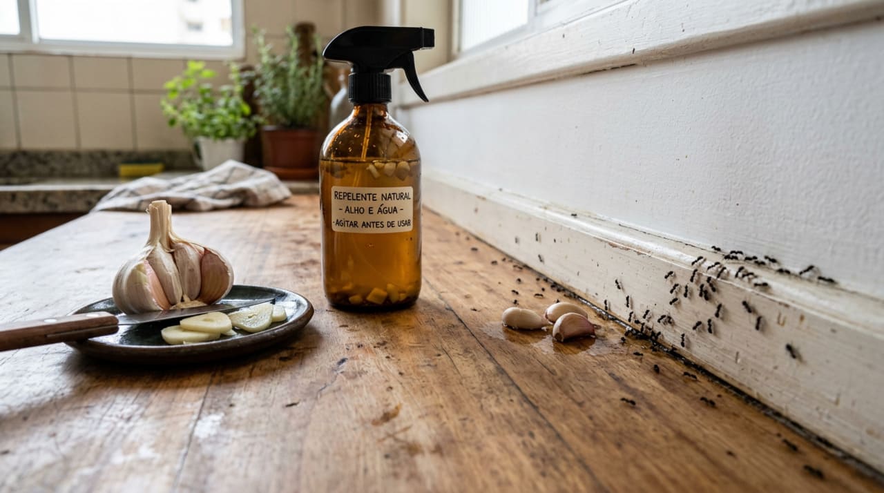 Preparar a solução de alho é rápido e não exige nenhum equipamento especial.