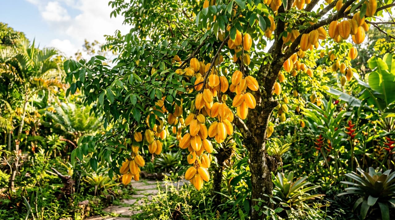 A carambola se desenvolve melhor em regiões de clima quente e úmido, características típicas de grande parte do Brasil.