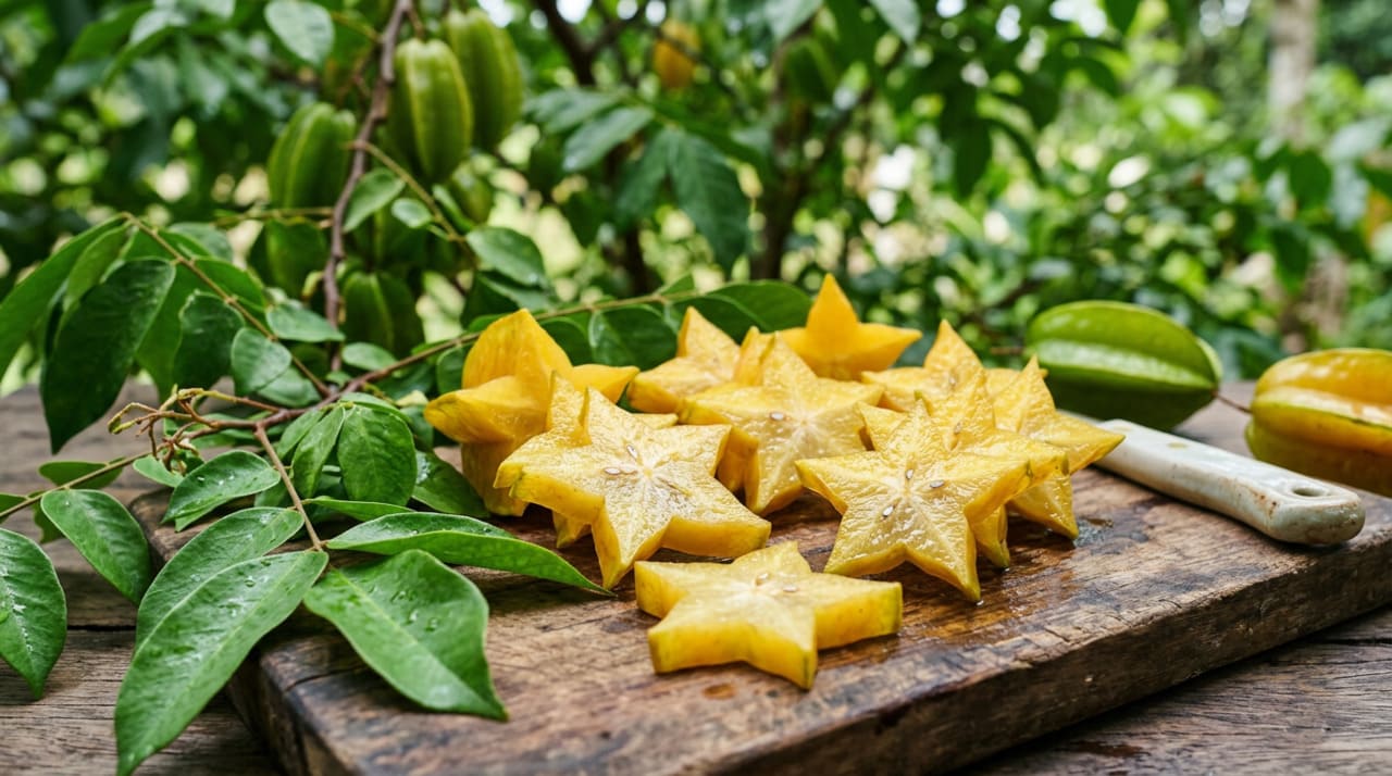 A carambola se desenvolve melhor em regiões de clima quente e úmido, características típicas de grande parte do Brasil.