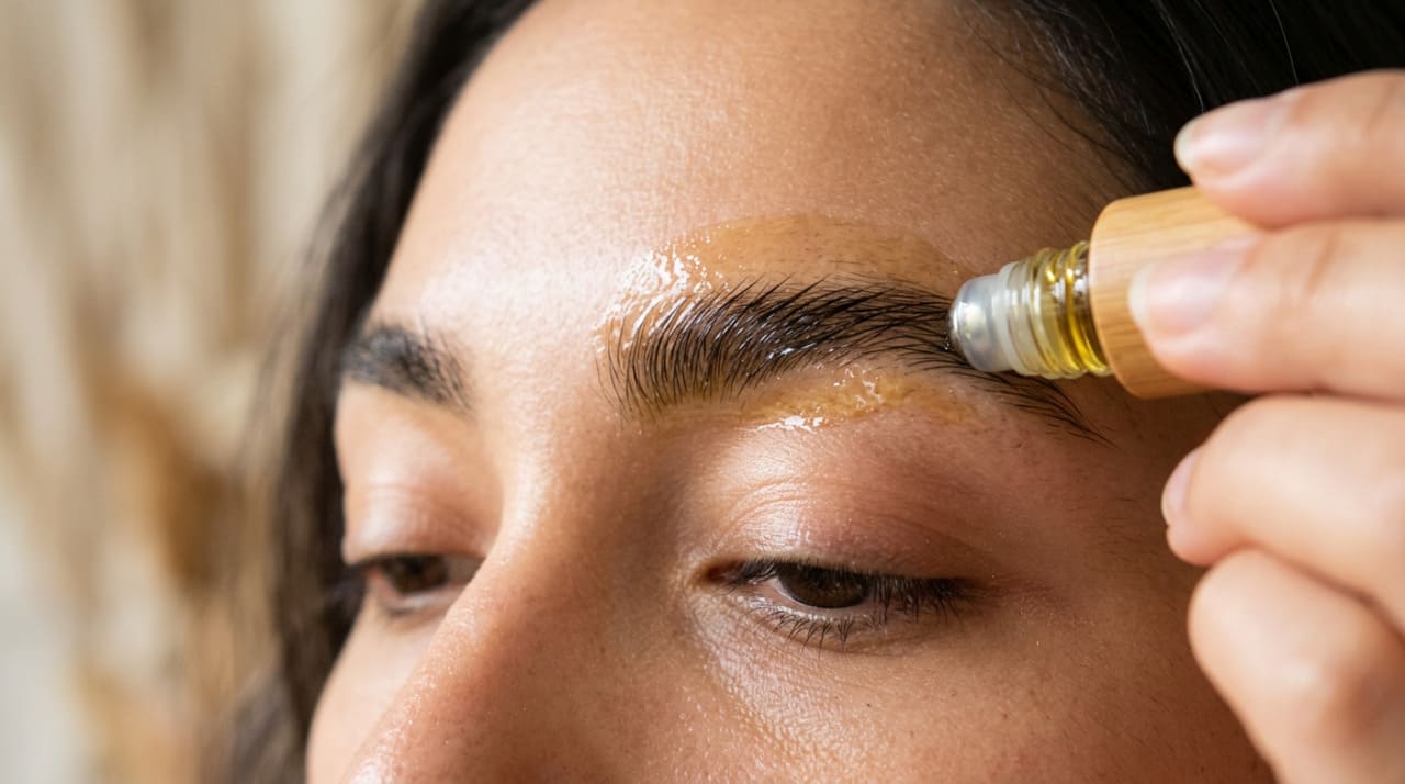 Truque com óleo de rícino pra fortalecer as sobrancelhas que estão ficando ralas e com falhas