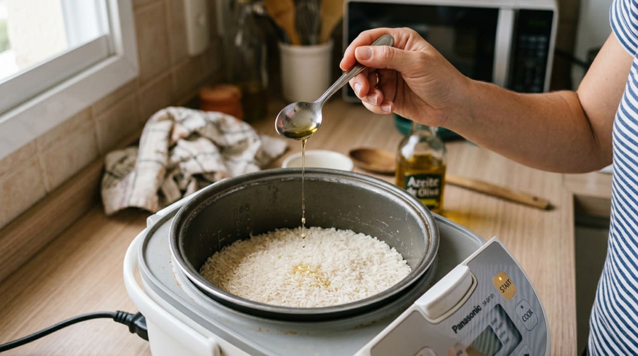 A primeira e mais eficiente técnica é adicionar uma pequena quantidade de óleo ao preparo