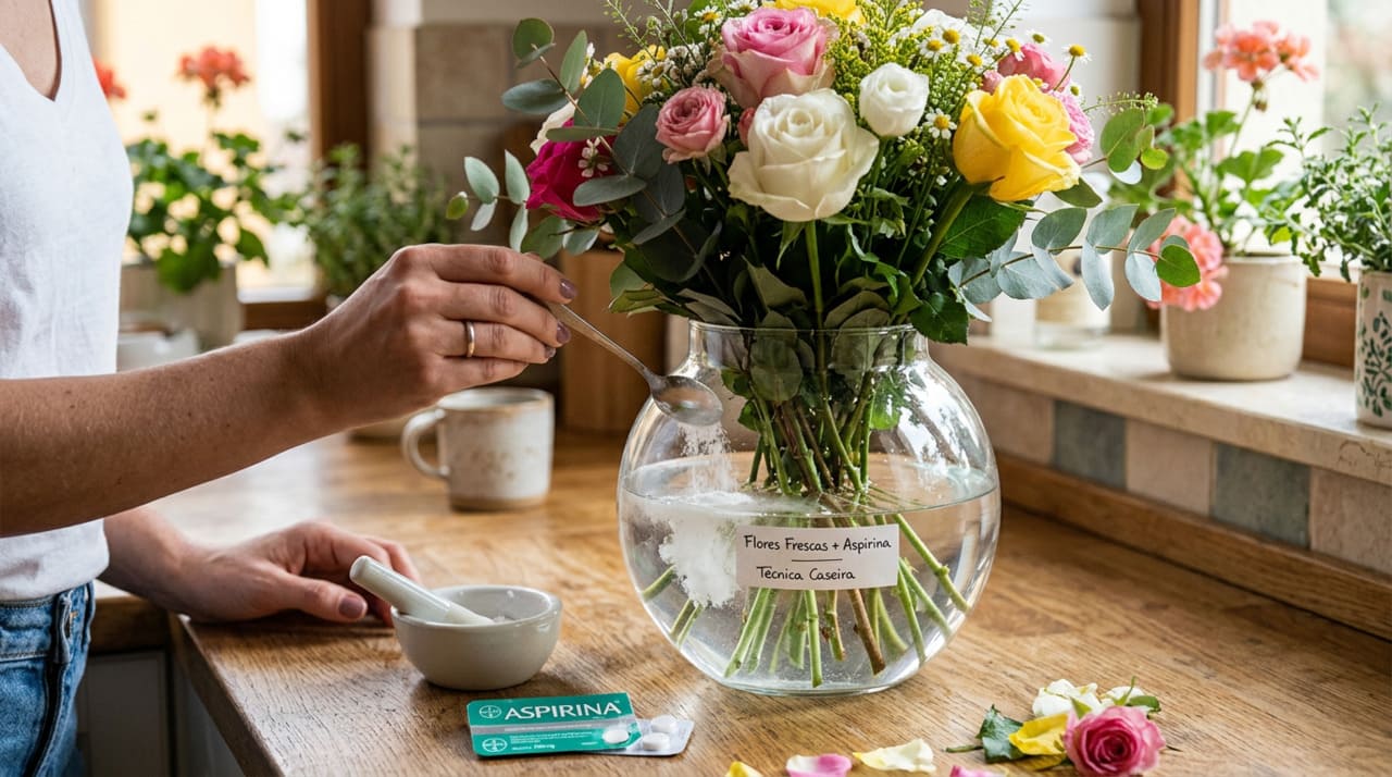 Um dos truques mais conhecidos e eficazes para prolongar a vida das flores no vaso é o uso da aspirina.