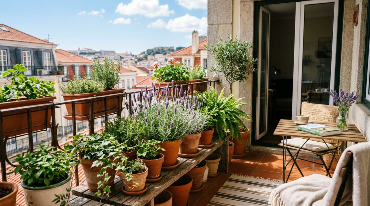 O jardim em vasos permite brincar com recipientes de vários tamanhos e materiais