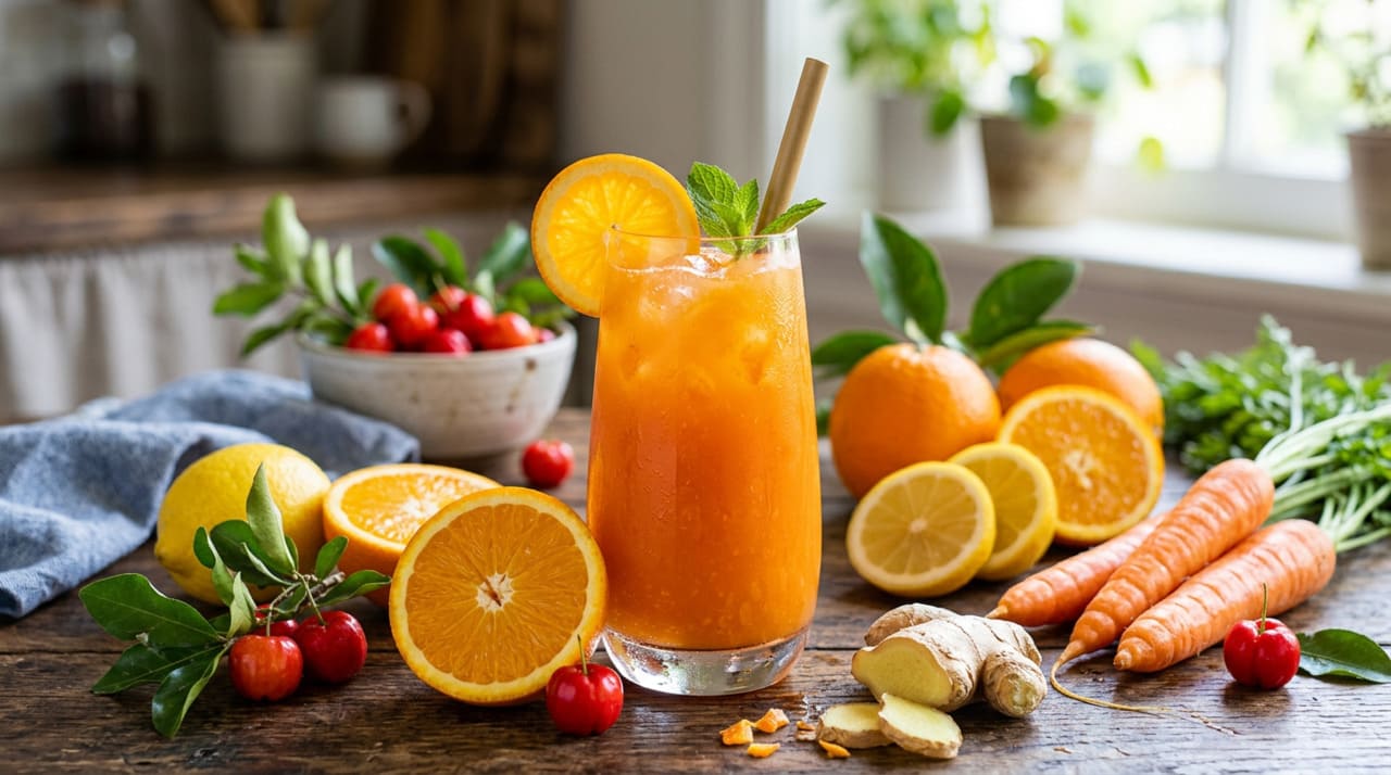 Um suco pensado para clarear a pele e fortalecer as unhas junta frutas cheias de vitamina C com antioxidantes e minerais