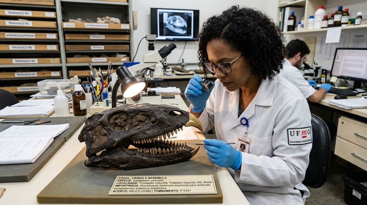 O Isodapedon varzealis é um rincossauro de porte médio, com cerca de 1,5 metro de comprimento, corpo robusto e cabeça relativamente grande.