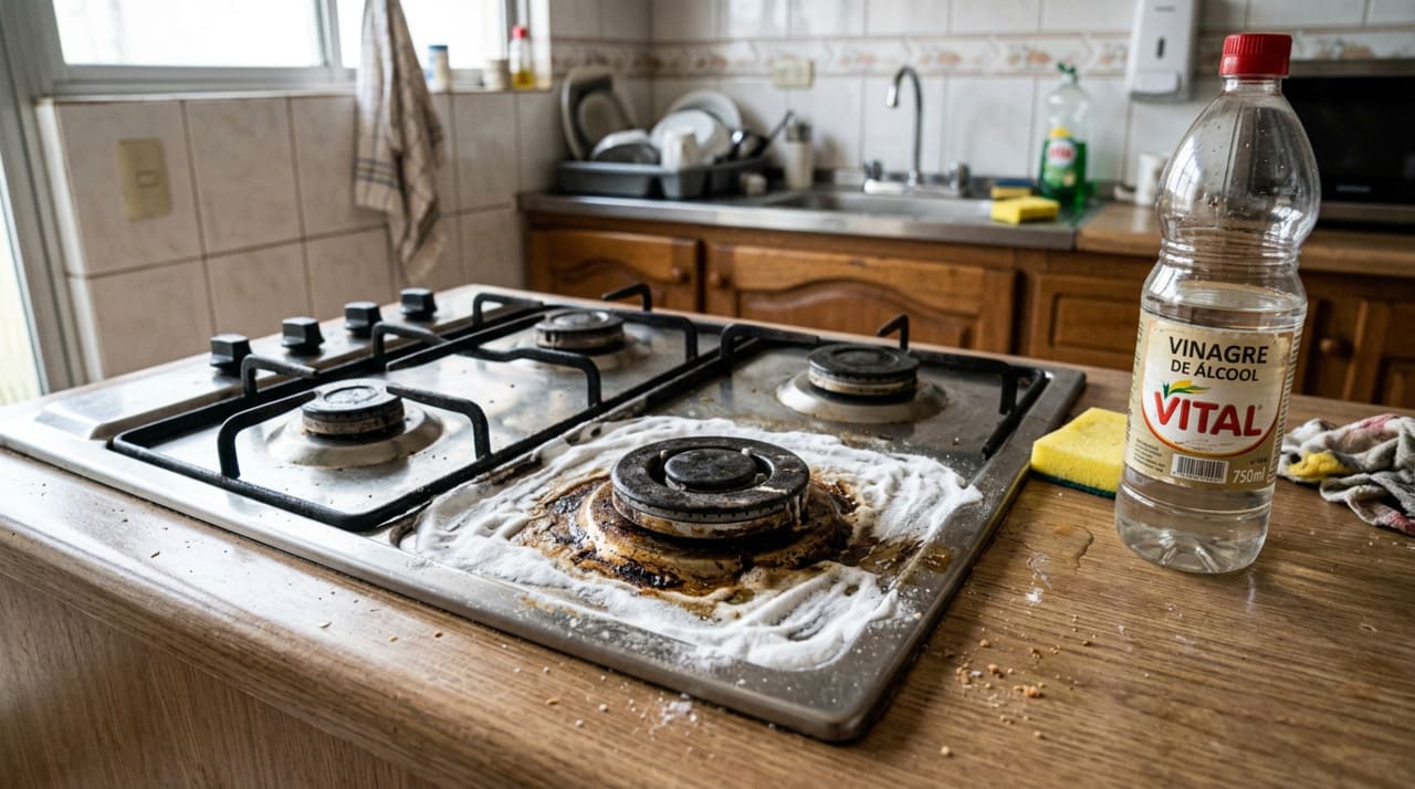 Método rápido, sem detergente ou esponja, que remove a gordura do fogão e deixa a superfície brilhando como nova