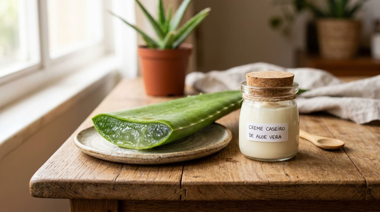 Uma das maiores vantagens do creme caseiro de aloe vera é que ele exige poucos ingredientes