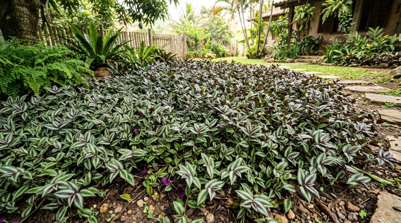 Ao se espalhar pelo chão, o lambari cria um colchão vivo que protege a superfície contra o impacto da chuva e o sol direto.