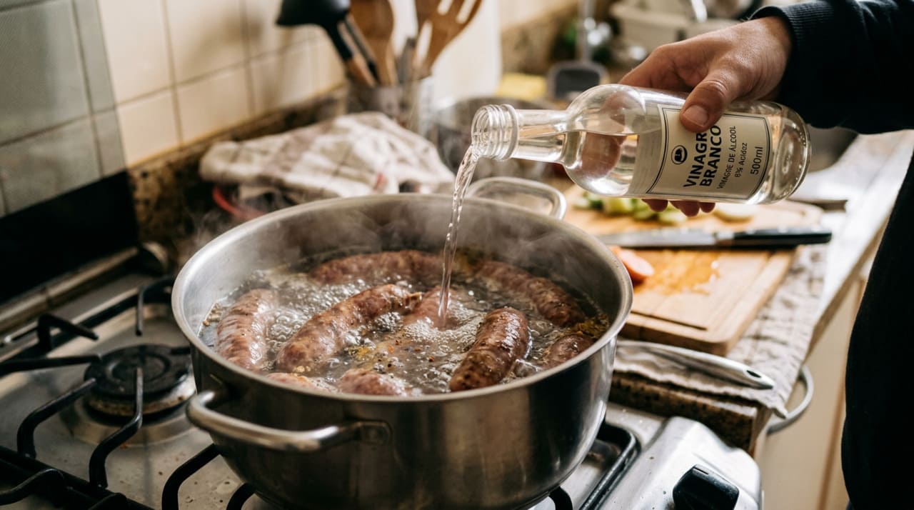 O principal problema geralmente não está na qualidade da linguiça, mas no calor excessivo aplicado durante o preparo