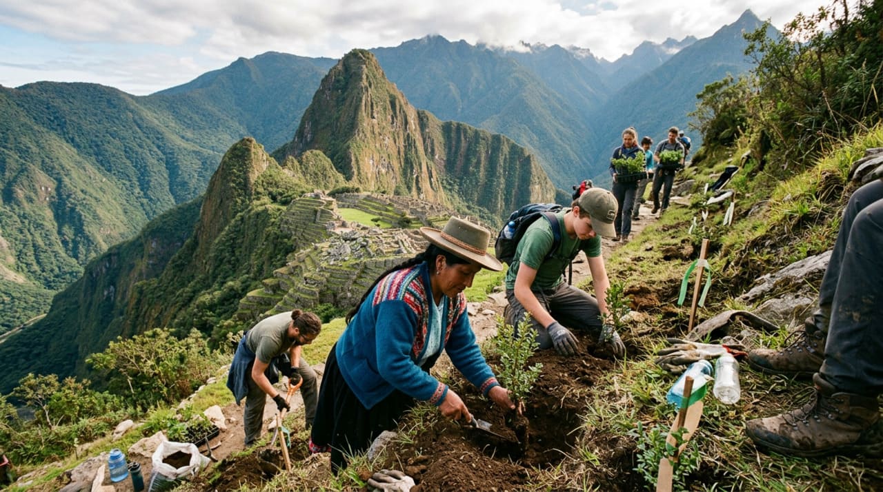 O plano de reflorestamento priorizou plantas nativas dos Andes que desempenham funções essenciais na recuperação dos ecossistemas locais