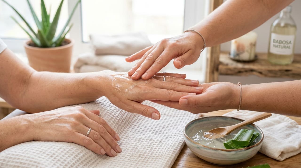 A babosa é conhecida por sua alta concentração de vitaminas A, C e E, além de enzimas e aminoácidos que estimulam a produção de colágeno.