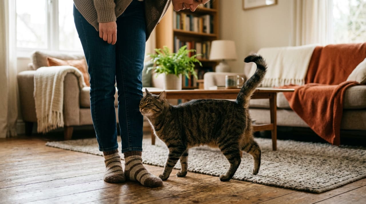 Por que os gatos gostam de se enrolar nas pernas de seus donos?